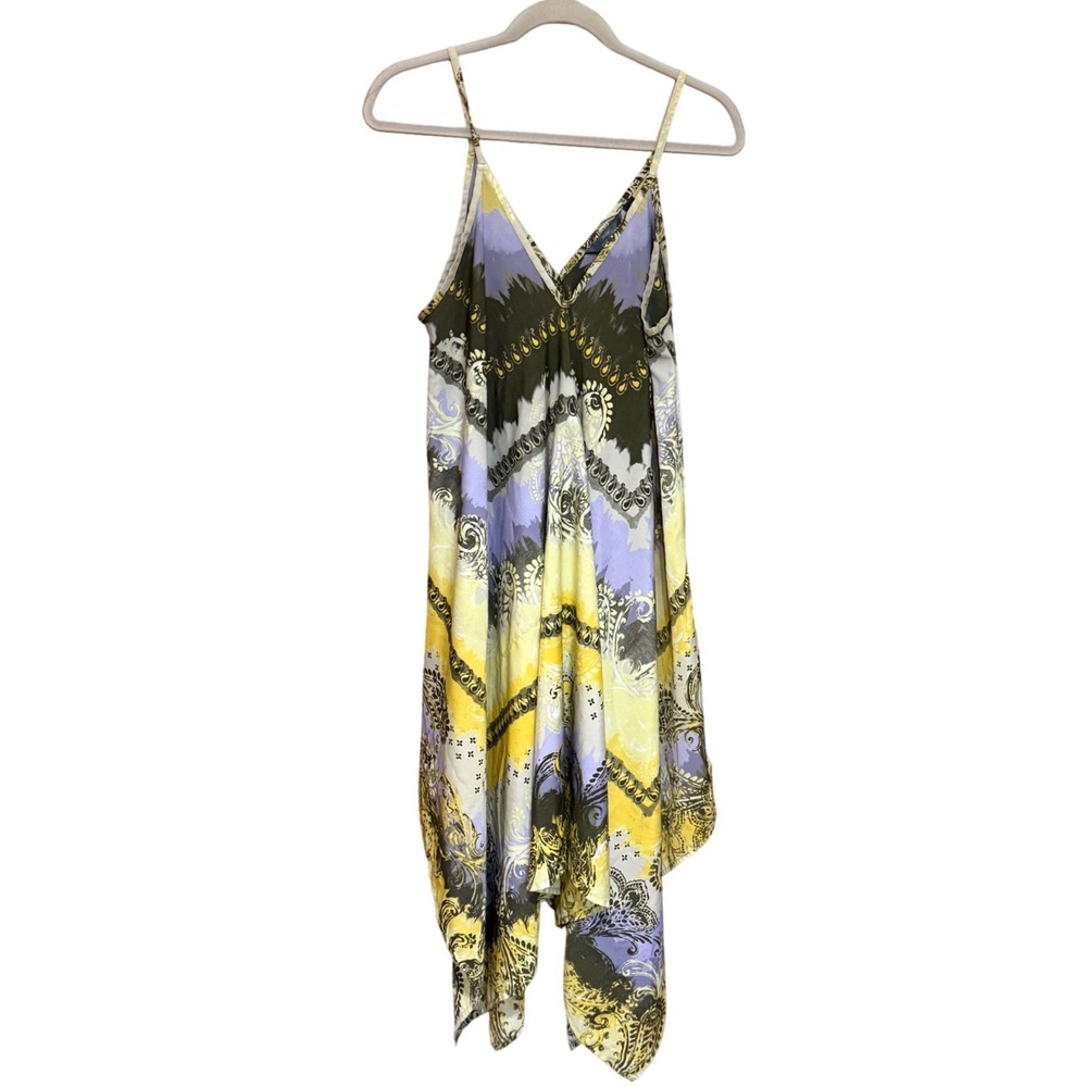 Vintage Y2K Mlle Gabrielle Slip Dress L Boho Handkerchief Hem Festival